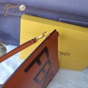 Fendi Logo Embossed Calfskin Clutch Bag - Image 6