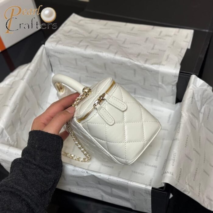 Chanel Square Box with Mirror Cosmetic Case Shoulder Satchel Handbag - Image 13