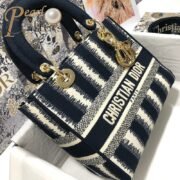 Dior The LADY D-LITE Bag Blue D-Stripes Embroidery M0565ORFQ_M928 - Image 4