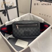 ⁦Gucci Canvas & Leather Waist Bag Belt Bag⁩ - الصورة ⁦5⁩