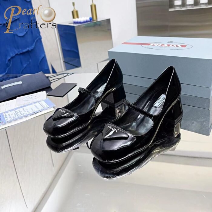 Prada  Patent Leather Medium Low 4.5CM Sandals Slide - Image 3