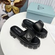 Prada Leather Platform Sandals Slide Sandal - Image 2
