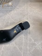 ⁦Prada Triangle Square Toe Chunky Heel Shoes Sandals Slipper Shoes⁩ - الصورة ⁦9⁩