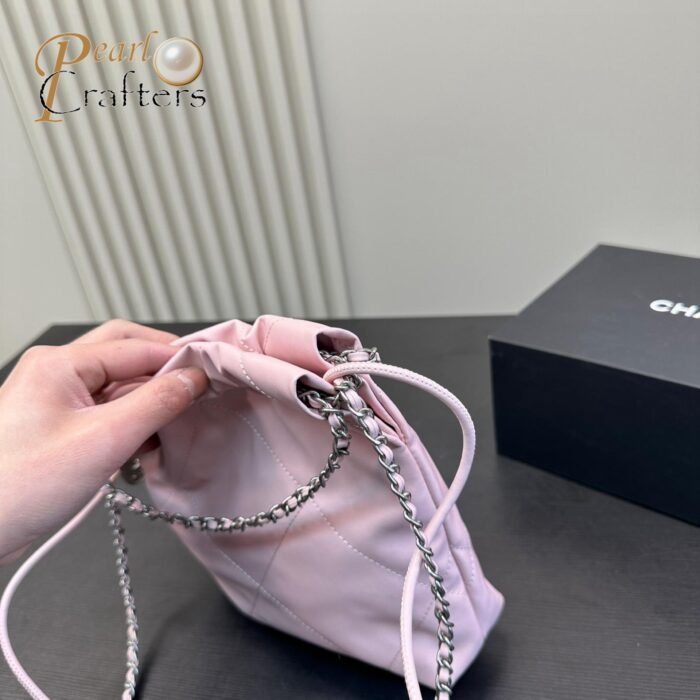 ⁦Chanel 23 Bag Calfskin Bucket Bag Shoulder Crossbody Bag⁩ - الصورة ⁦4⁩