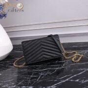 ⁦Saint Laurent YSL Gold Logo Crossbody Shoulder Bag⁩ - الصورة ⁦3⁩