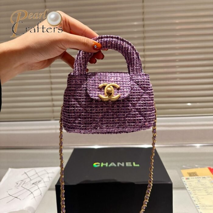 Chanel Kelly Shopping Bag Cotton Tweed - Image 2