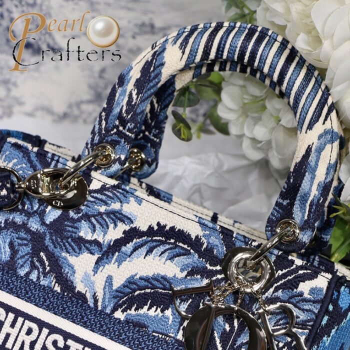 Dior The LADY D-LITE Bag Blue Dior Palms Embroidery M0565OREU_M928 - Image 3