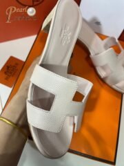 ⁦Hermes Palm epson leather H Sandals Slippers Chunky Heels⁩ - الصورة ⁦3⁩