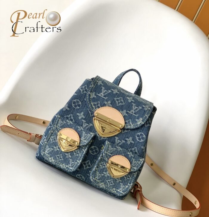 ⁦Louis Vuitton LV VENICE Denim Backpack Bag M46836⁩ - الصورة ⁦3⁩