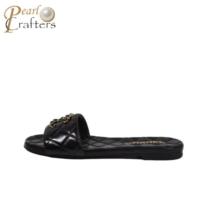 Chanel Lambskin Fashion Flat Sandals Slide - Image 1