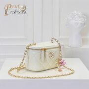 Chanel Handle Vanity Case with Mirror and Chain Black Shoulder Bag Handbag - Image 12