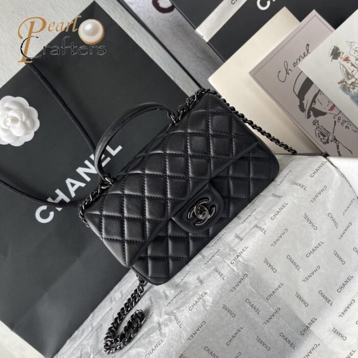 Chanel Classic Flag Bag Flap Bag SO Black Lambskin 20CM Shoulder Bag （10a mirror version） - Image 2