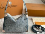 ⁦Louis Vuitton Denim Soft Trunk Shoulder Bag Handbag⁩ - الصورة ⁦4⁩