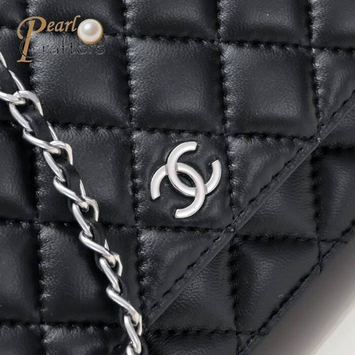 ⁦Chanel Woc Classic Lambskin Silver Hardware Shoulder Bag Handbag⁩ - الصورة ⁦7⁩