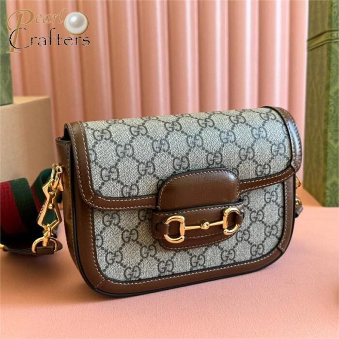 ⁦GUCCI 1955 Horsebit Shoulder Bag Mini Handbag 10A Mirror Quality Version⁩ - الصورة ⁦2⁩