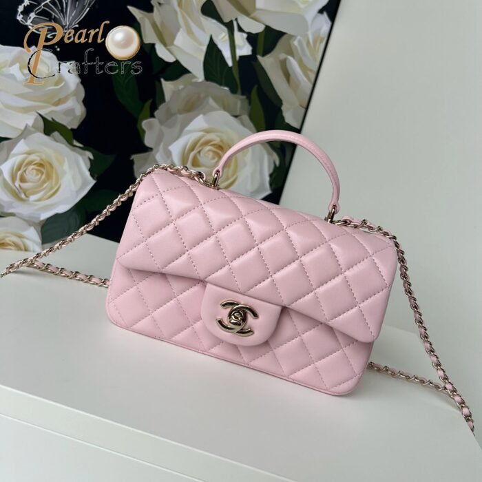 Chanel Classic Mini Flap Bag Top Handle Shoulder Bag Handbag 10A - Image 15