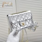 Chanel 24c CF Stars Bag Patent Leather Silver Shoulder Bag Handbag - Image 5