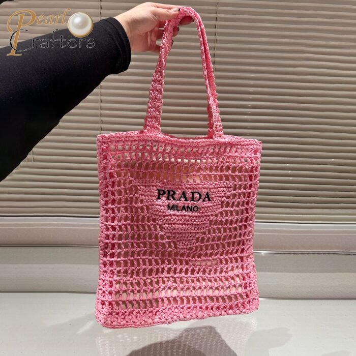 ⁦Prada Grass Woven Shoulder Bag Handbag⁩ - الصورة ⁦11⁩
