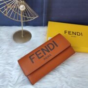 Fendi Roma Logo Embossed Long Flap Calfskin Wallet Handbag - Image 4