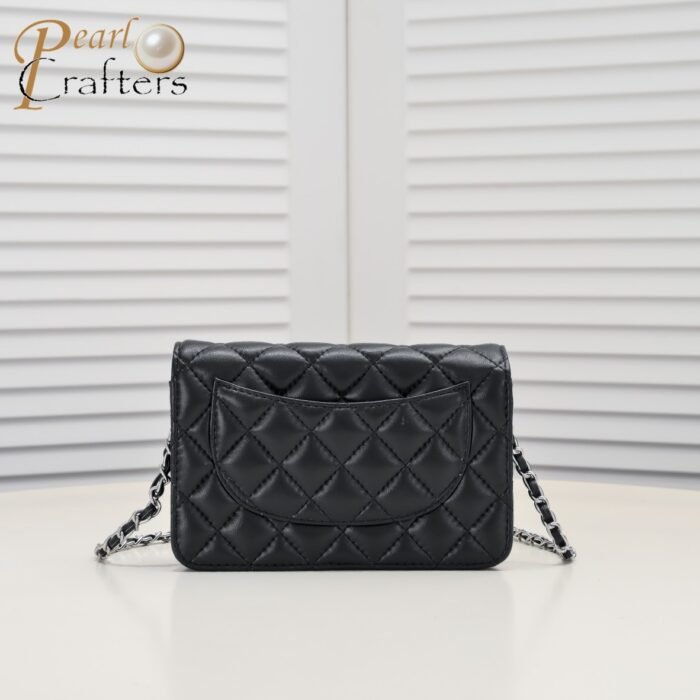 ⁦Chanel Woc Classic Lambskin Silver Hardware Shoulder Bag Handbag⁩ - الصورة ⁦3⁩
